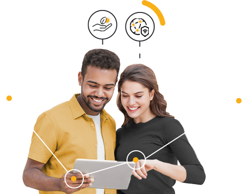 main avec téléphone recevant un e-mail